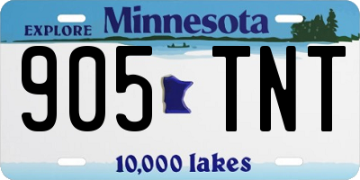MN license plate 905TNT