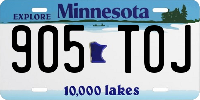 MN license plate 905TOJ