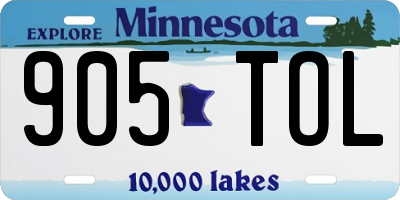 MN license plate 905TOL