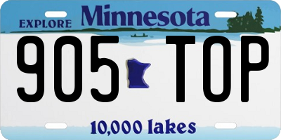 MN license plate 905TOP
