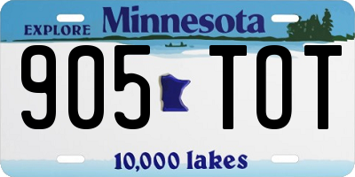 MN license plate 905TOT