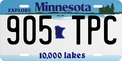 MN license plate 905TPC