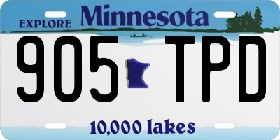 MN license plate 905TPD