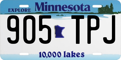 MN license plate 905TPJ