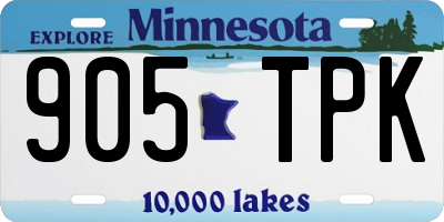 MN license plate 905TPK