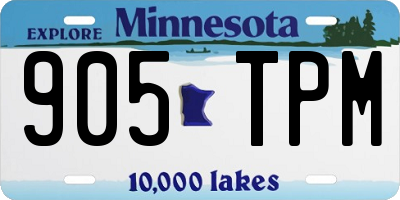 MN license plate 905TPM
