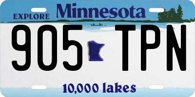 MN license plate 905TPN