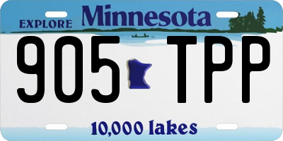 MN license plate 905TPP