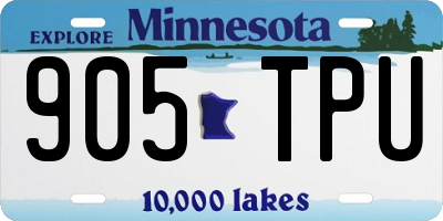MN license plate 905TPU