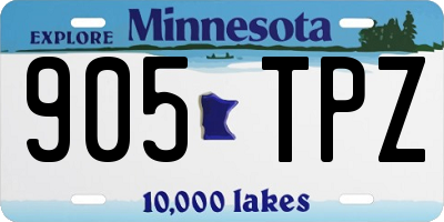 MN license plate 905TPZ
