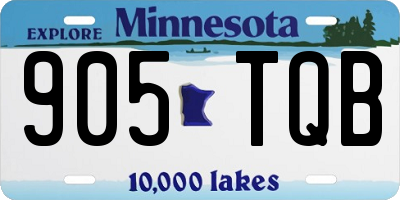 MN license plate 905TQB