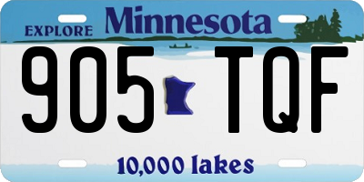 MN license plate 905TQF