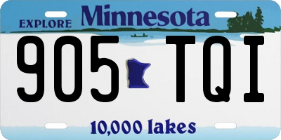 MN license plate 905TQI