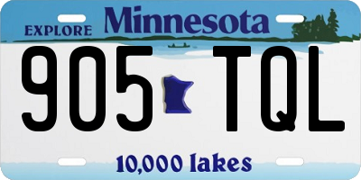 MN license plate 905TQL
