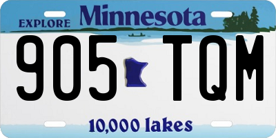 MN license plate 905TQM