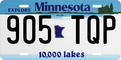 MN license plate 905TQP