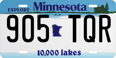 MN license plate 905TQR