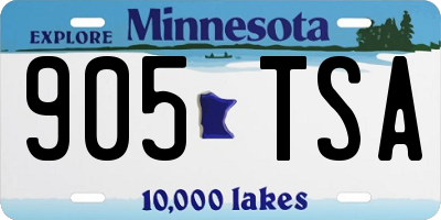 MN license plate 905TSA