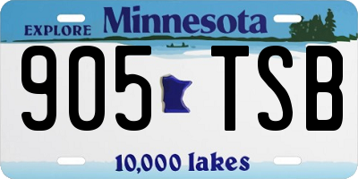 MN license plate 905TSB