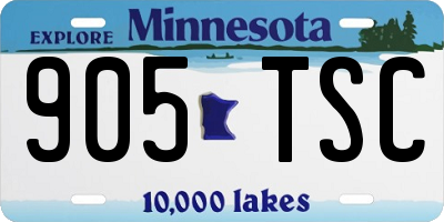 MN license plate 905TSC