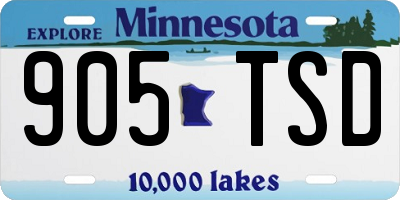 MN license plate 905TSD