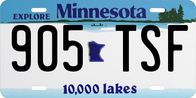 MN license plate 905TSF