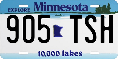 MN license plate 905TSH