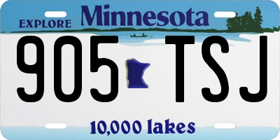 MN license plate 905TSJ