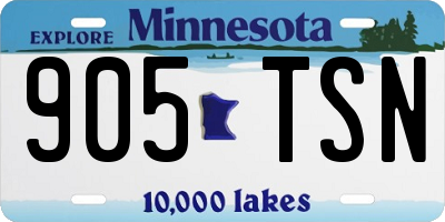MN license plate 905TSN