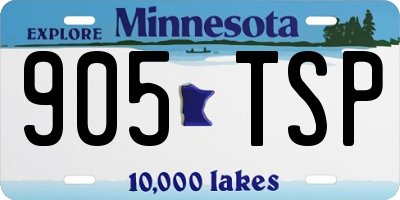 MN license plate 905TSP