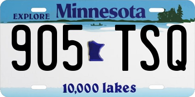 MN license plate 905TSQ