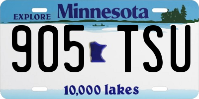 MN license plate 905TSU