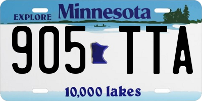 MN license plate 905TTA