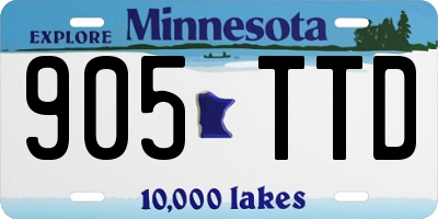 MN license plate 905TTD