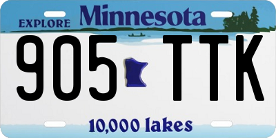 MN license plate 905TTK