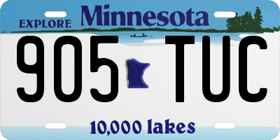 MN license plate 905TUC
