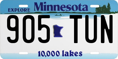 MN license plate 905TUN