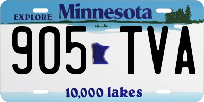 MN license plate 905TVA