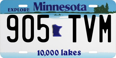 MN license plate 905TVM