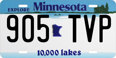 MN license plate 905TVP