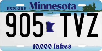 MN license plate 905TVZ