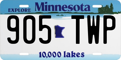 MN license plate 905TWP