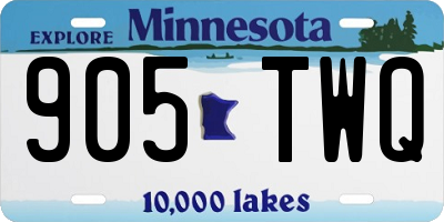 MN license plate 905TWQ