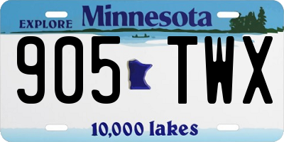 MN license plate 905TWX
