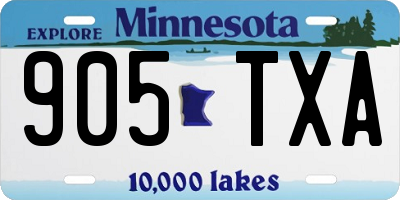 MN license plate 905TXA