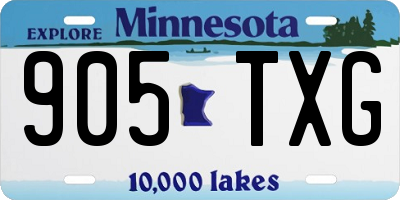 MN license plate 905TXG