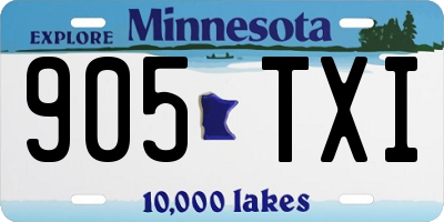 MN license plate 905TXI