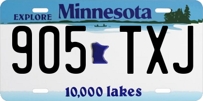 MN license plate 905TXJ