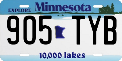 MN license plate 905TYB