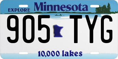 MN license plate 905TYG